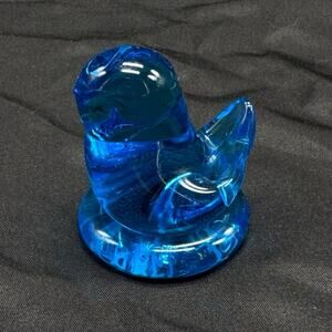 VTG Leo Ward Blue Bird of Happiness Art glass